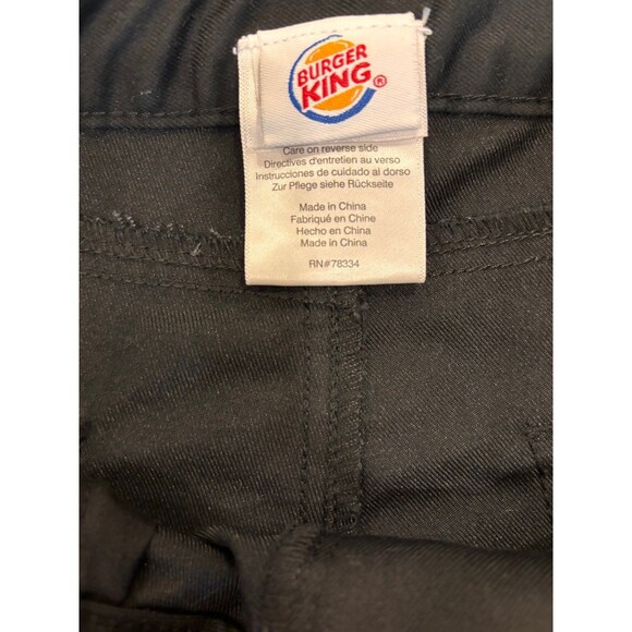 Burger King Crew Pants Women’s Size 4 Black Skinny Work Uniform Logo Pocket - Picture 5 of 7
